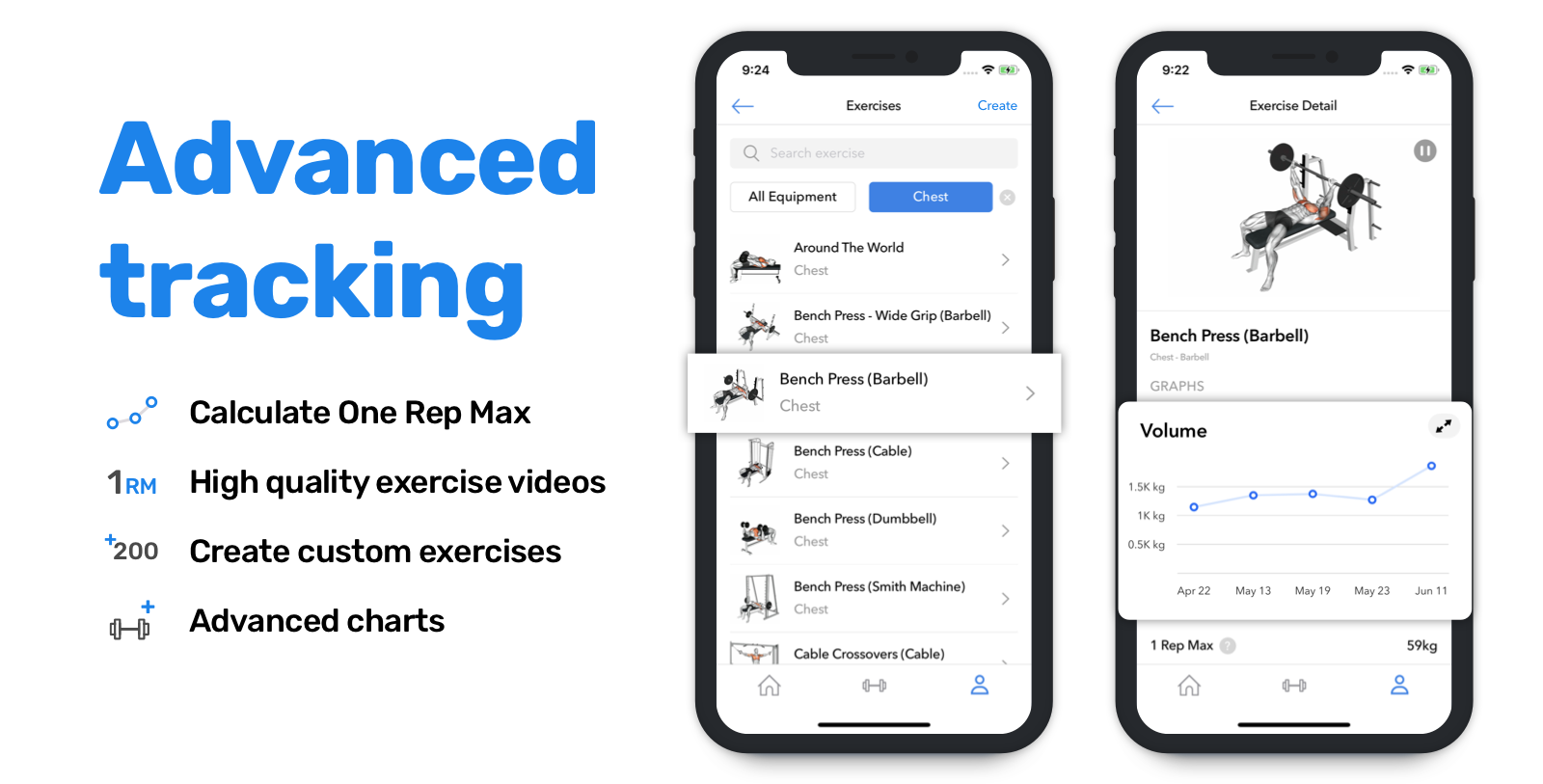 An advanced gym workout tracker app for the fitness community made