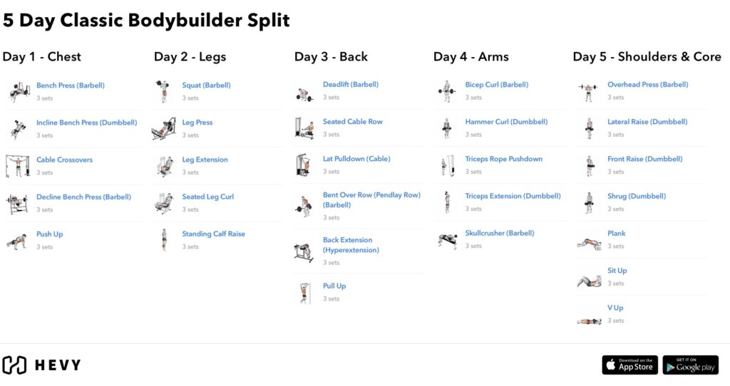 5 Day Split Workout Routine The Guide