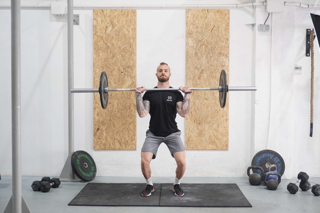 man push press barbell