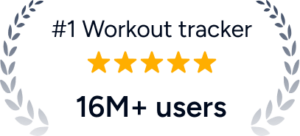 Hevy badge showcasing the 5-star rating and 16M+ users