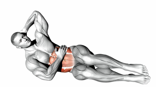 man oblique crunch