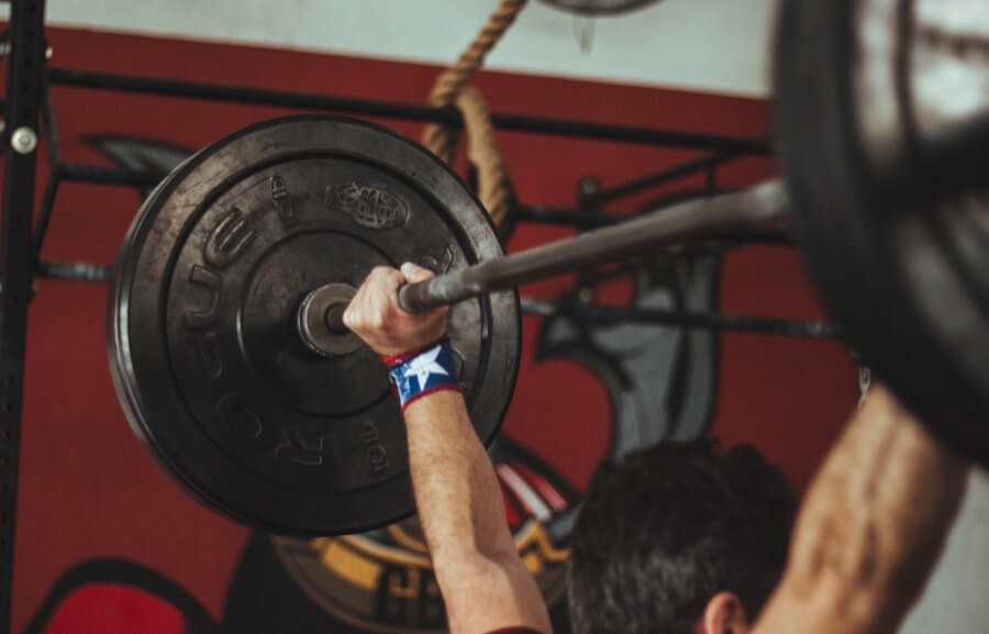 man over head press barbell